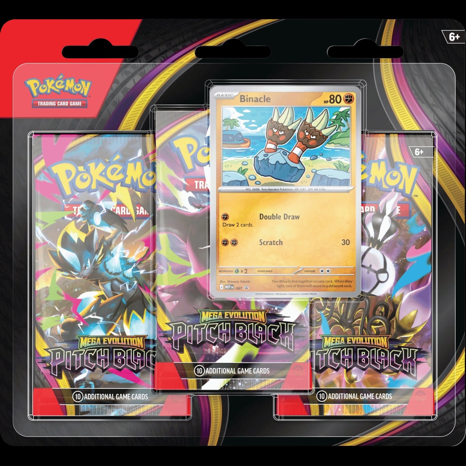 POKEMON TCG PITCH BLACK 3 BOOSTER BLISTER