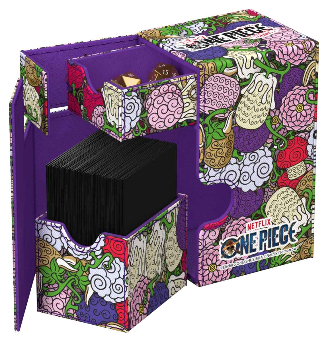 DECK CASE FLIP'N'TRAY 80+ XENOSKIN NETFLIX- ONE PIECE- DEVILFRUIT PATTERN