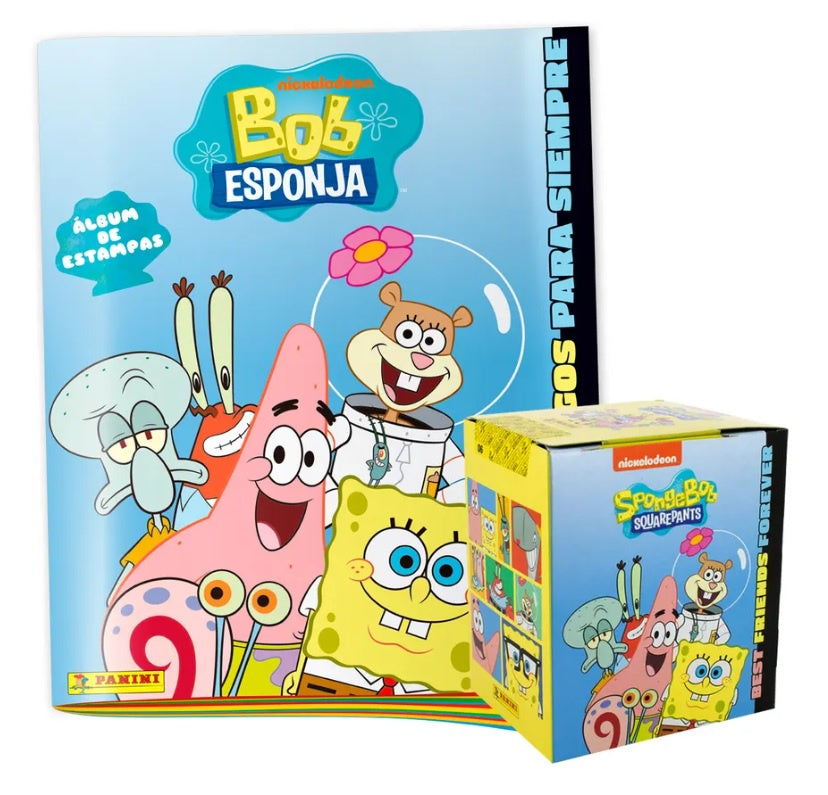 Album + 1 caja con 50 sobres de estampas Bob Esponja