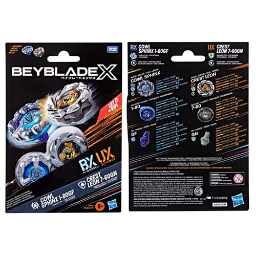 BEYBLADE X COWL SPHINX 1-80GF BX & CREST LEON 7-60GN UX DUAL PACK SET-Figuras-HASBRO-Akibara Xpress
