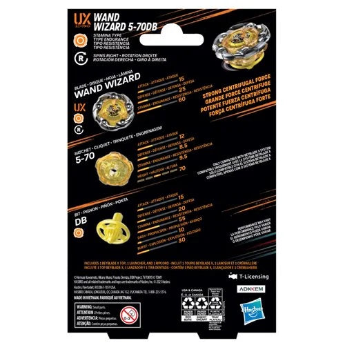 BEYBLADE X WAND WIZARD 5-70DB UX STARTER PACK SET-Figuras-HASBRO-Akibara Xpress