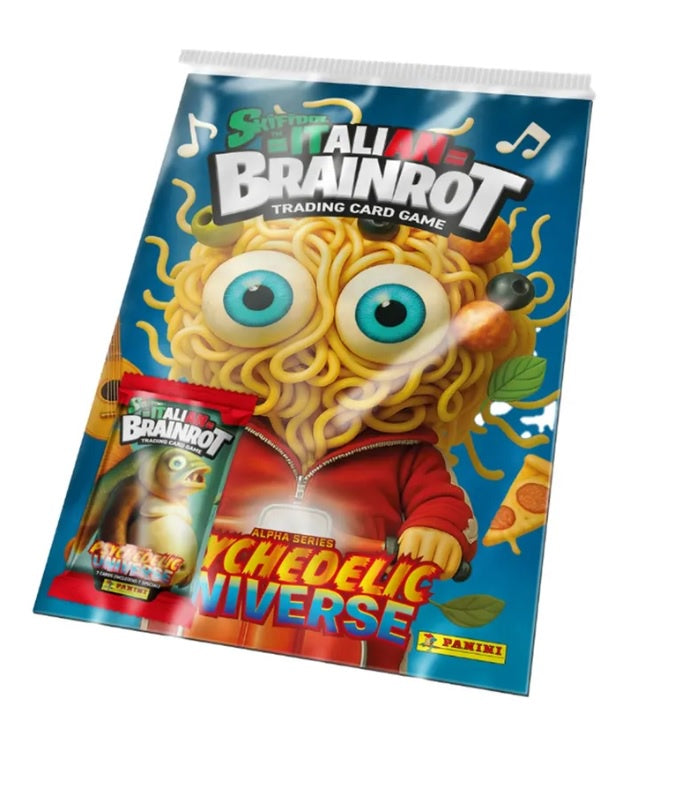 Skifidol Italian Brainrot - Caja De 12 Sobres (2ª Serie) Con 7 Cartas Cada Uno + Llavero Silbato Y Bolígrafo De Regalo