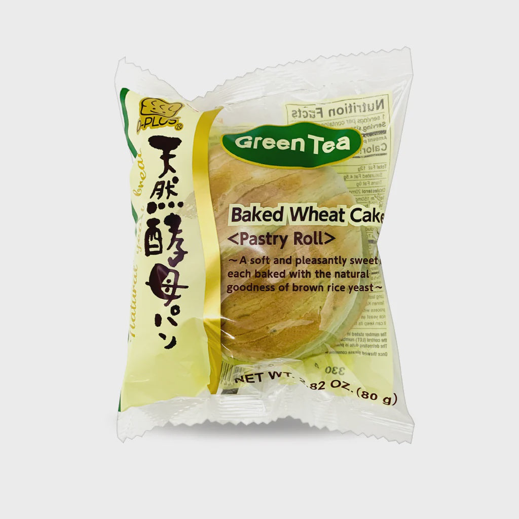 D PLUS Baked Wheat Cake Green Tea 80g-Alimentos-Asian Food-Akibara Xpress