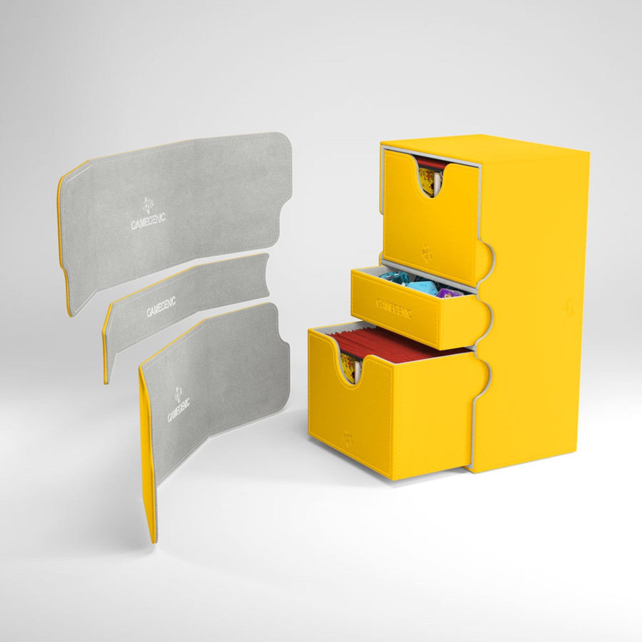 DECK CASE: STRONGHOLD 200+ STANDARD SIZE CONVERTIBLE- YELLOW-TCG-DRAGON SHIELD-Akibara Xpress