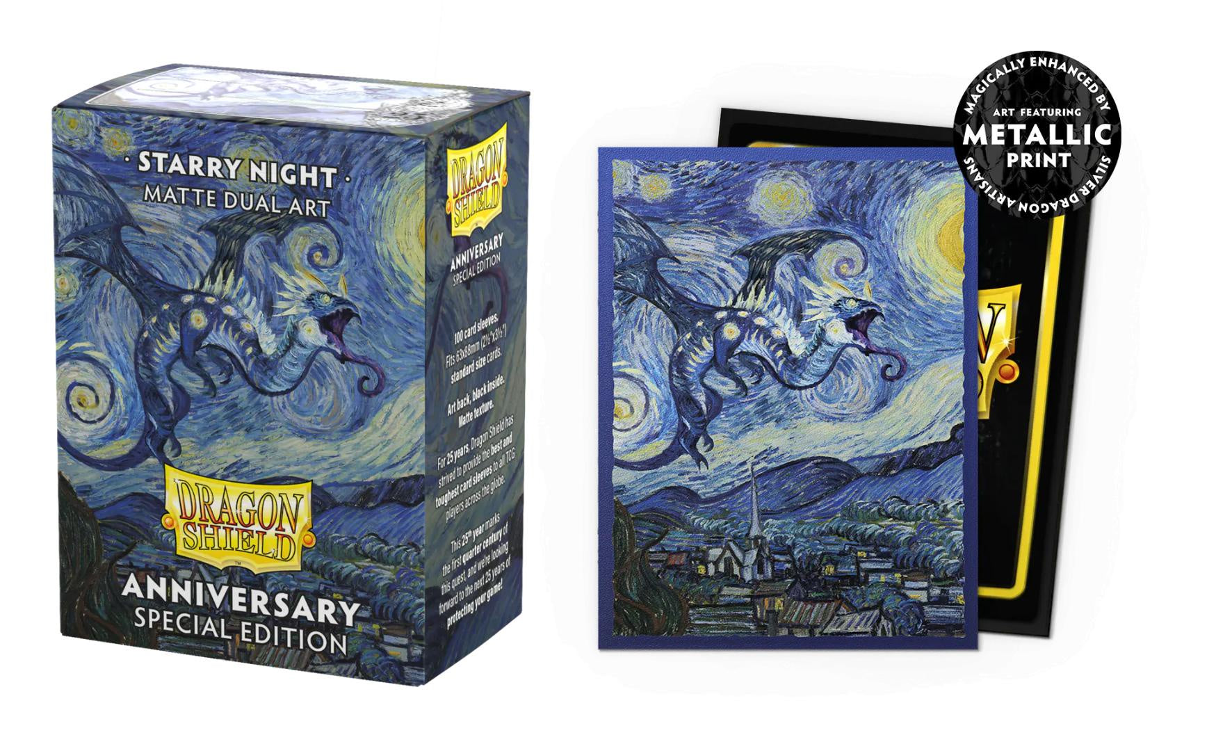 Dragon Shield Sleeves: Standard DUAL- Matte 'Starry Night' Art (100 ct.)-TCG-DRAGON SHIELD-Akibara Xpress