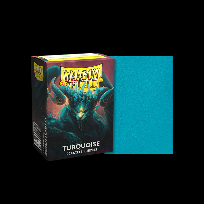 DRAGON SHIELD SLEEVES: STANDARD- MATTE TURQOUISE 'ATEBECK' (100 CT.)-TCG-COQUIHOBBY-Akibara Xpress