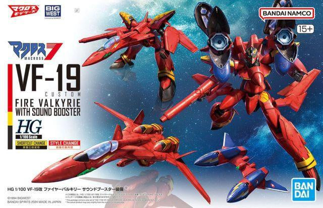 HG 1/100 VF-19 CUSTOM FIRE VALKYRIE WITH SOUND BOOSTER-Figuras-BANDAI-Akibara Xpress