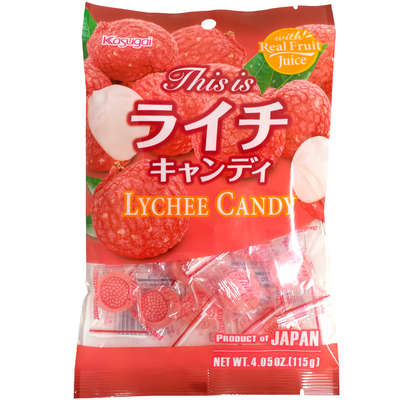KASUGAI Lychee Candy 115g-Alimentos-Asian Food-Akibara Xpress