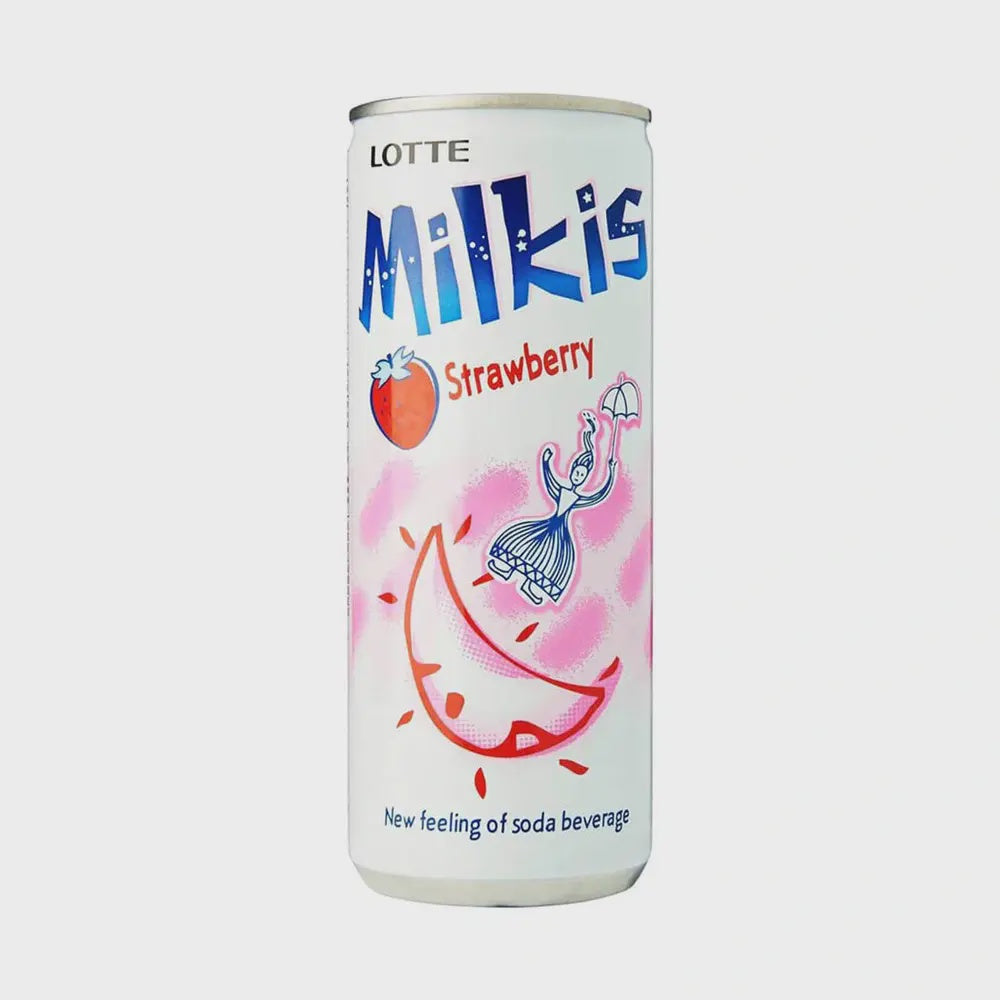 LOTTE Milkis Carbonated Drink Strawberry Flavor 250ml-Alimentos-Asian Food-Akibara Xpress