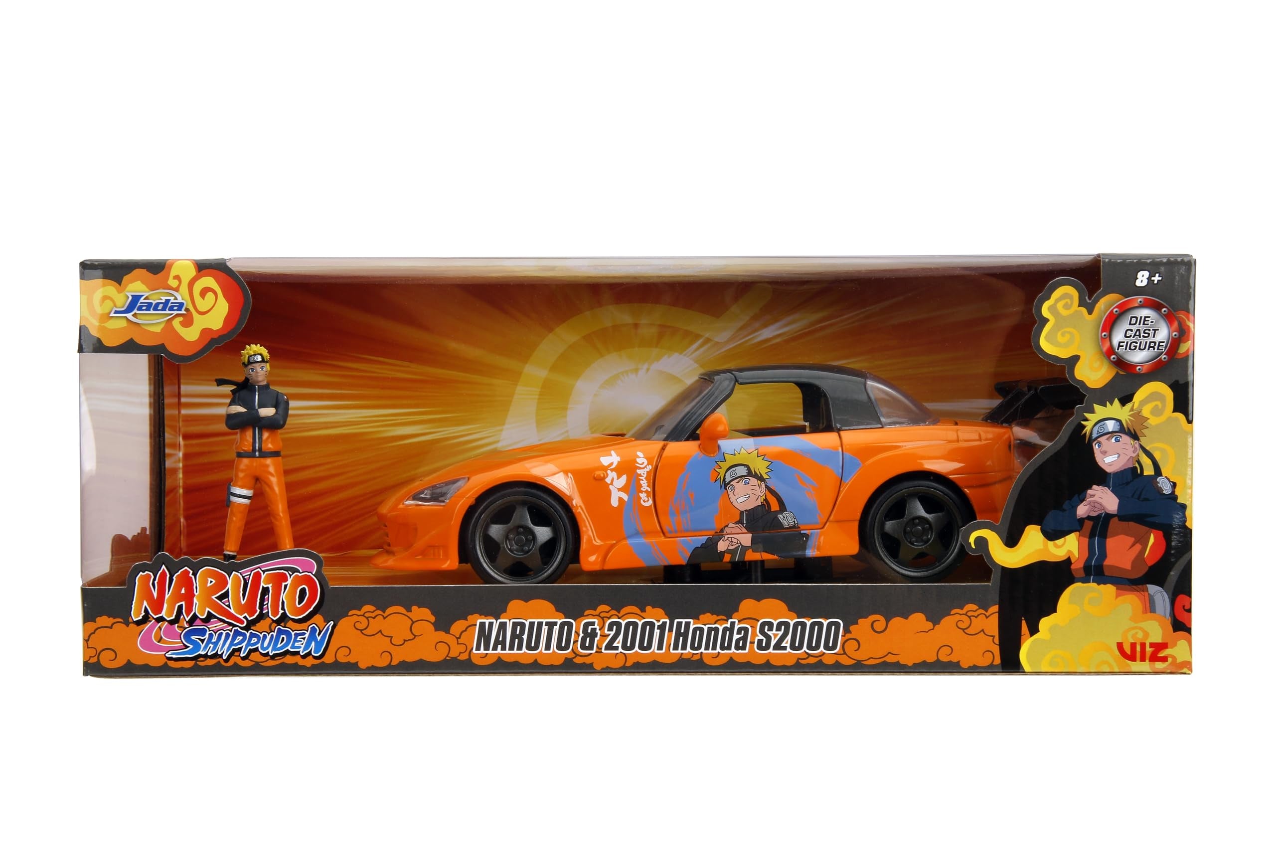 Naruto: Shippuden 2001 Honda S2000 1:24 Scale Die-Cast Metal Vehicle with Figure-Figuras-EE Distribution-Akibara Xpress