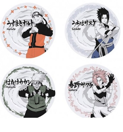NARUTO SHIPPUDEN - Set of 4 Plates - Characters-Tazas-ABYSTYLE-Akibara Xpress