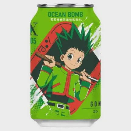 OCEAN BOMB Hunter X Hunter Grapefruit Green Tea Flavor Soda 330ml-Alimentos-Asian Food-Akibara Xpress