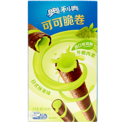 OREO Crispy Chocolate Rolled Wafer Matcha Flavor 50g-Alimentos-Asian Food-Akibara Xpress