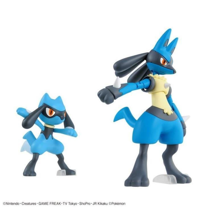 POKEMON MODEL KIT RIOLU & LUCARIO-Figuras-BANDAI-Akibara Xpress