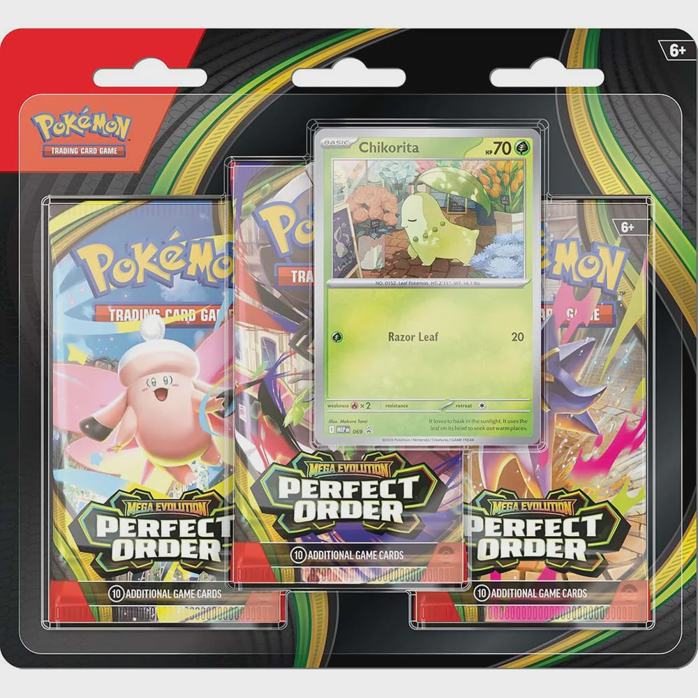 POKEMON TCG MEGA EVOLUTION PERFECT ORDER 3 BOOSTER BLISTER ESPANOL-TCG-POKEMON-Akibara Xpress