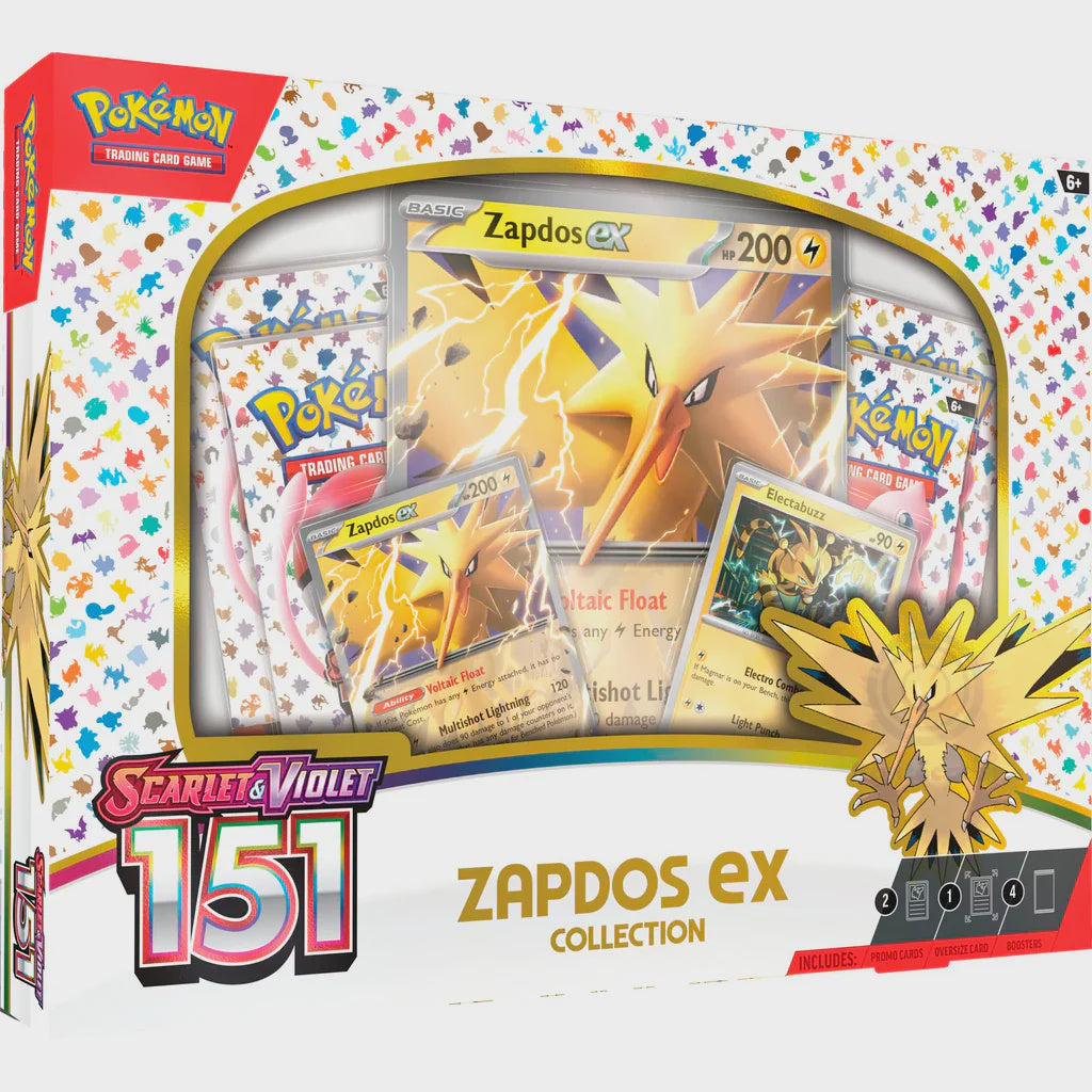 Pokemon TCG: Scarlet & Violet 151- Zapdos ex Collection Box-TCG-Juegos de Mesa-Akibara Xpress