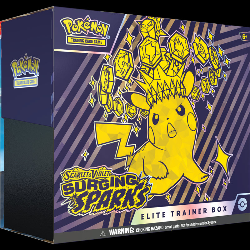 POKEMON TCG SURGING SPARKS ELITE TRAINER BOX (INGLES)-TCG-Juegos de Mesa-Akibara Xpress