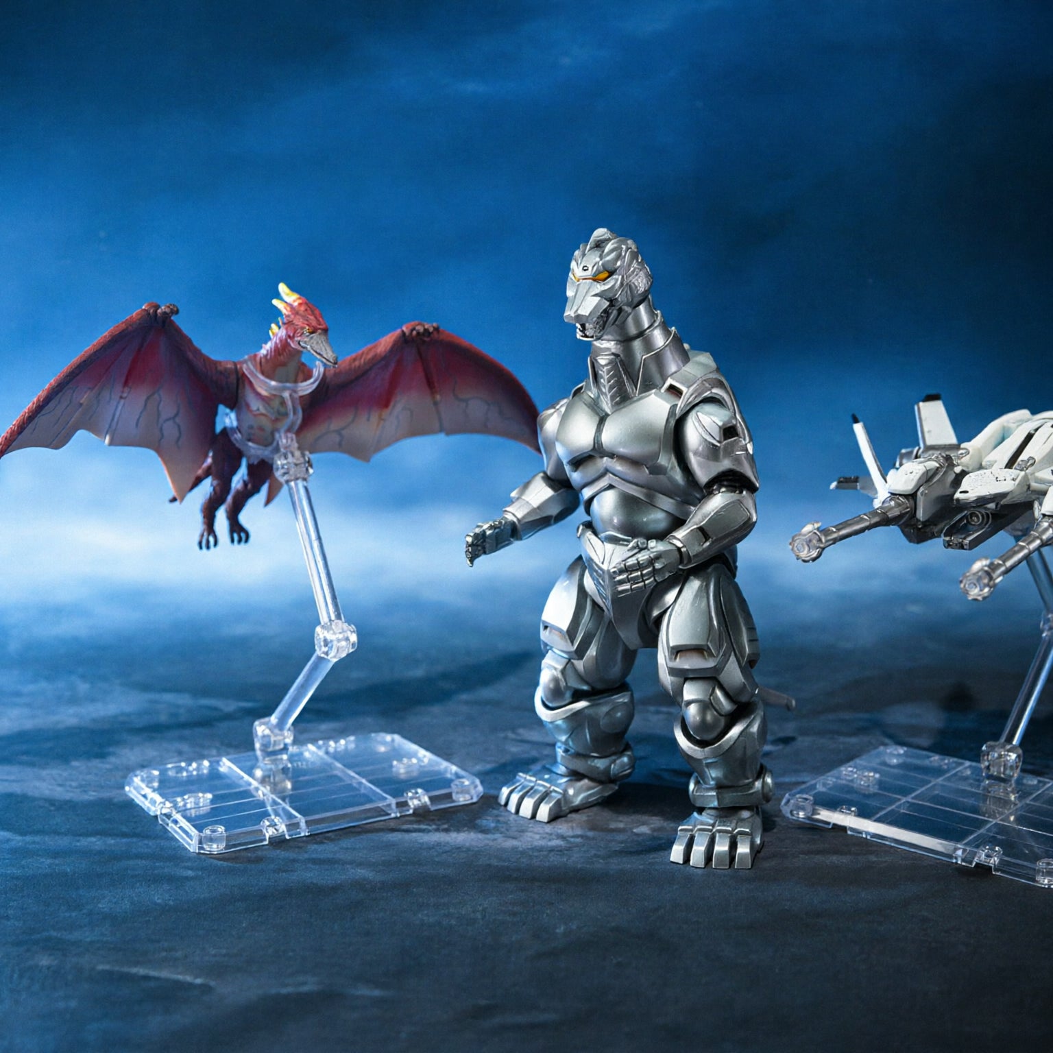 S.H. Monsterarts Mechagodzilla & Garuda & Fire Rodan (Makuhari Decisive Battle Ver.)-Figuras-BANDAI-Akibara Xpress