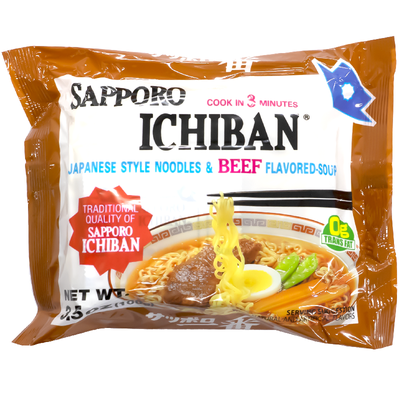 SAPPORO ICHIBAN Japanese Style Noodle Beef Flavored Soup 100g-Alimentos-Asian Food-Akibara Xpress