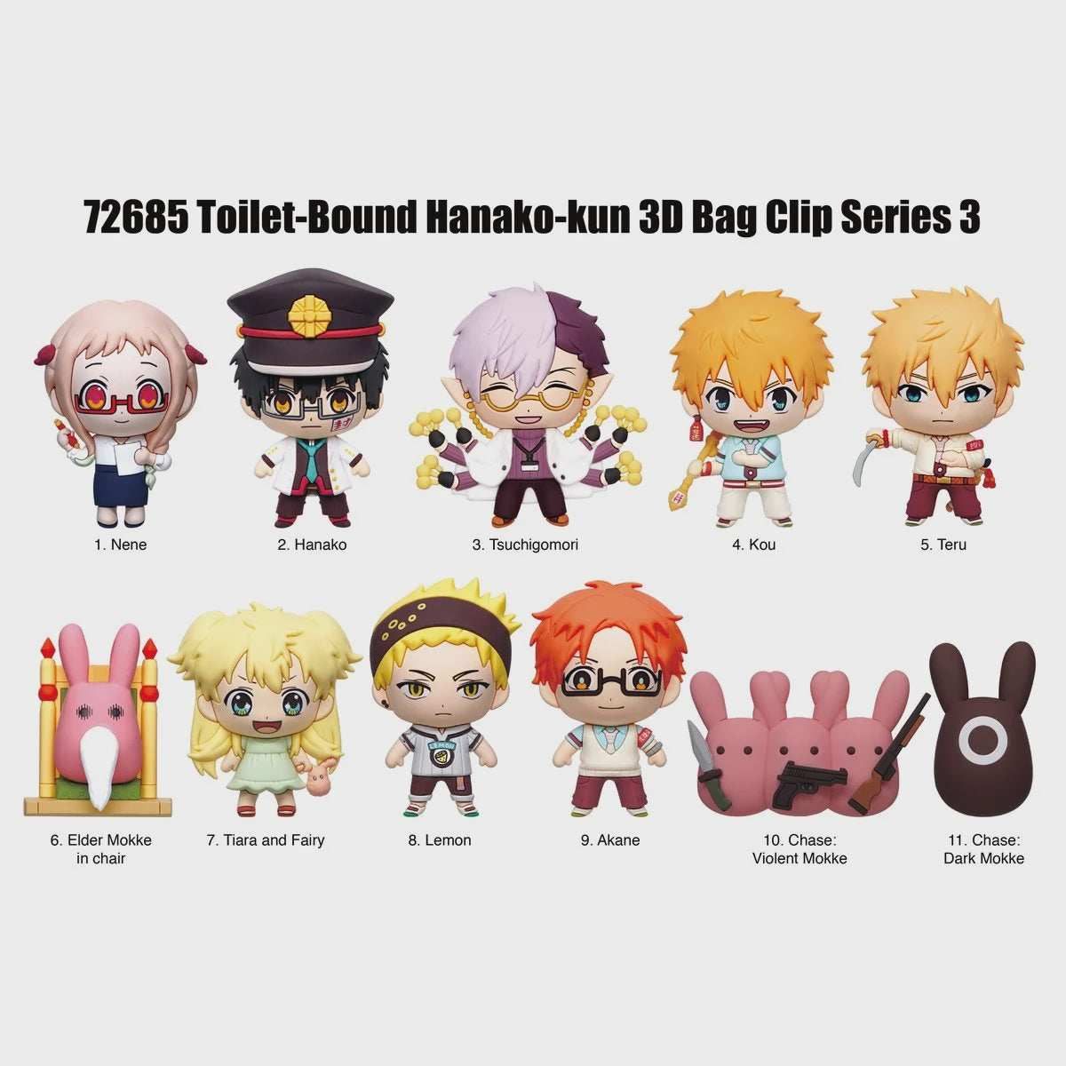 Toilet-Bound Hanako-kun Series 3 3D Foam Bag Clip-Llaveros-MONOGRAM-Akibara Xpress
