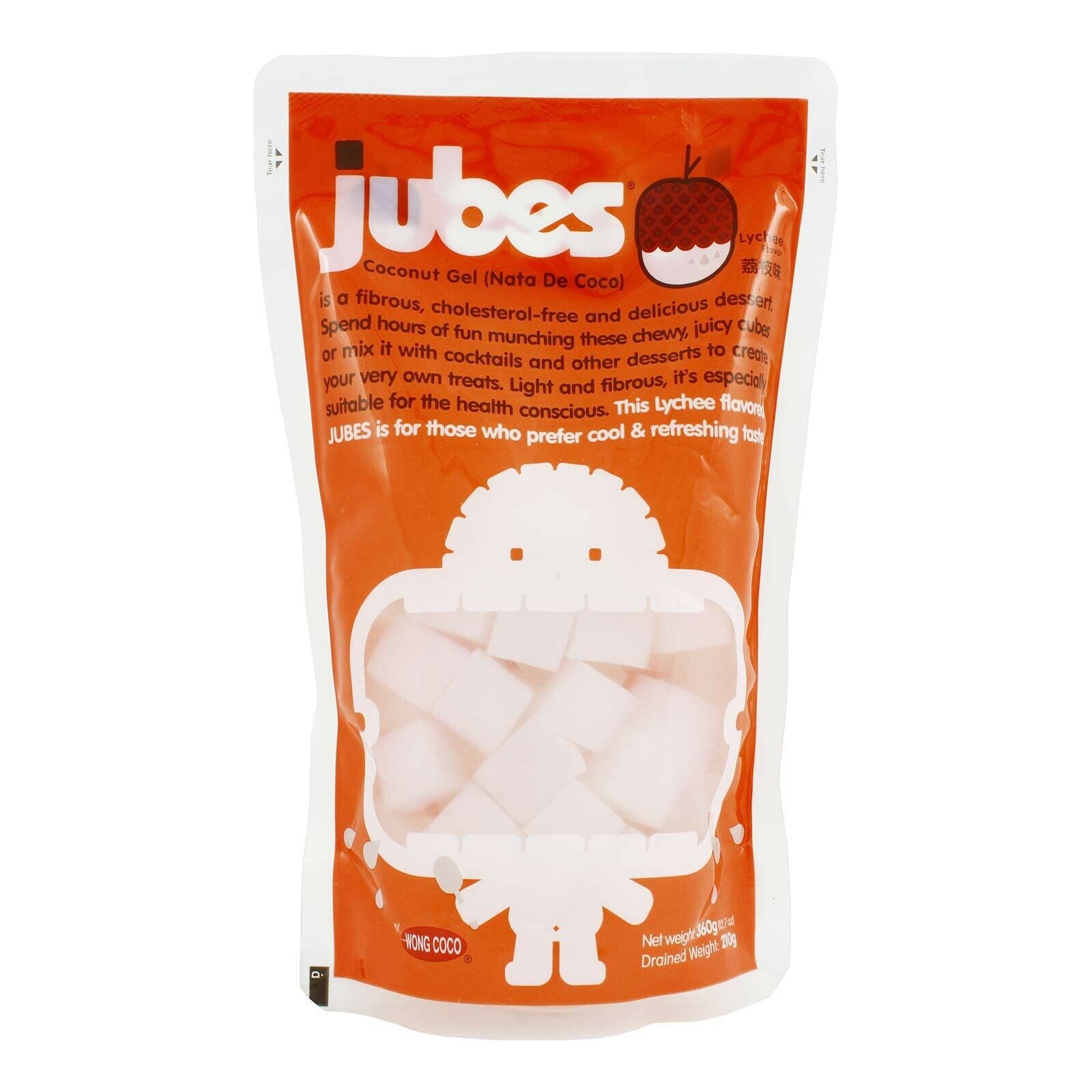 WONG COCO JUBES Nata De Coco Lychee Flavor 360g-Alimentos-Asian Food-Akibara Xpress