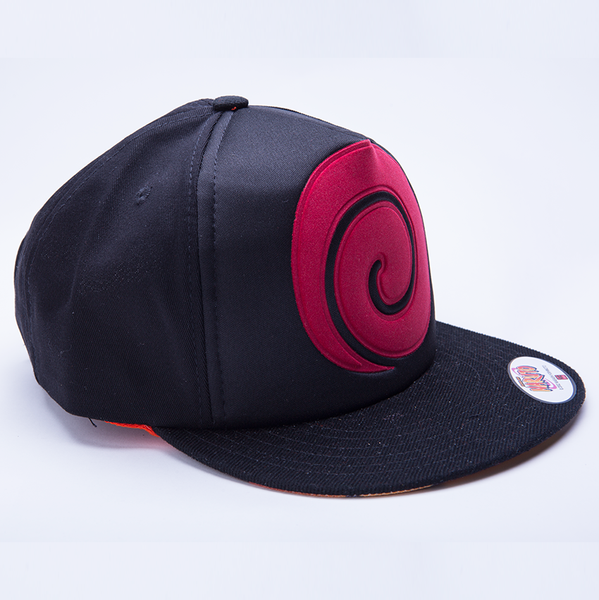 Gorra Heredia Naruto Estilo Kakashi Negra Espiral Rojo