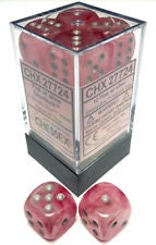 16mm d6 Dice Block (12ct.) - Ghostly Glow Pink/Silver (27724)