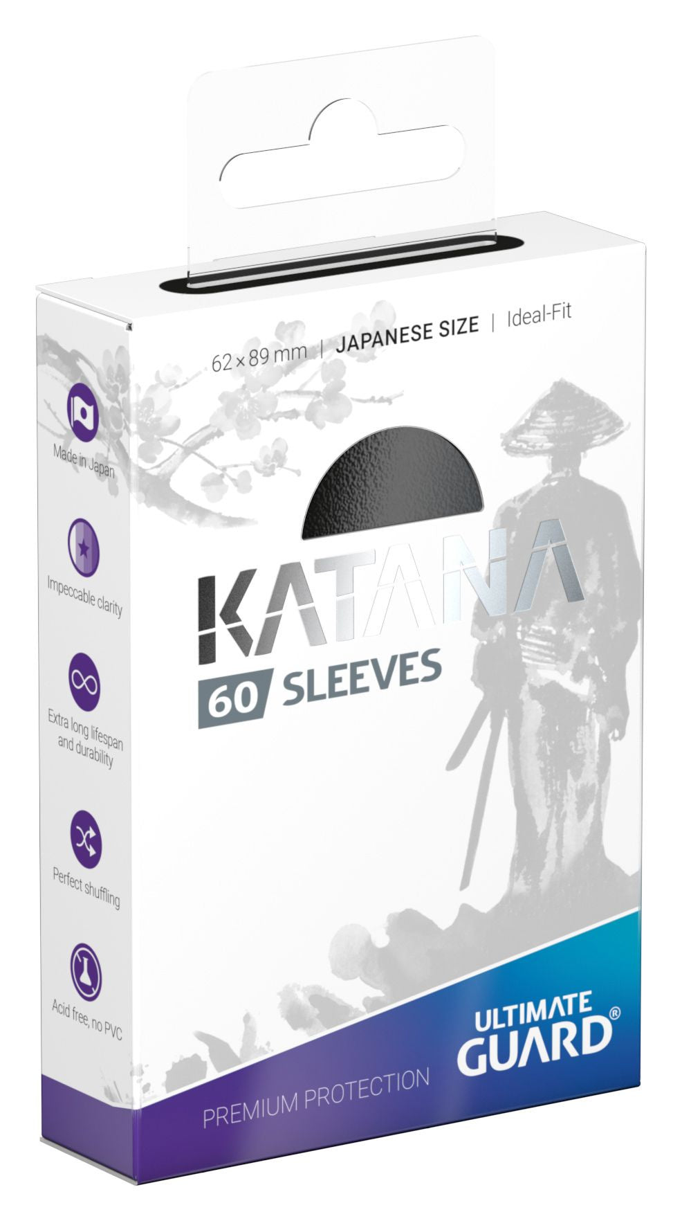 Card Sleeves: Katana Sleeves Japanese Size- Black (60ct)-TCG-KATANA-Akibara Xpress