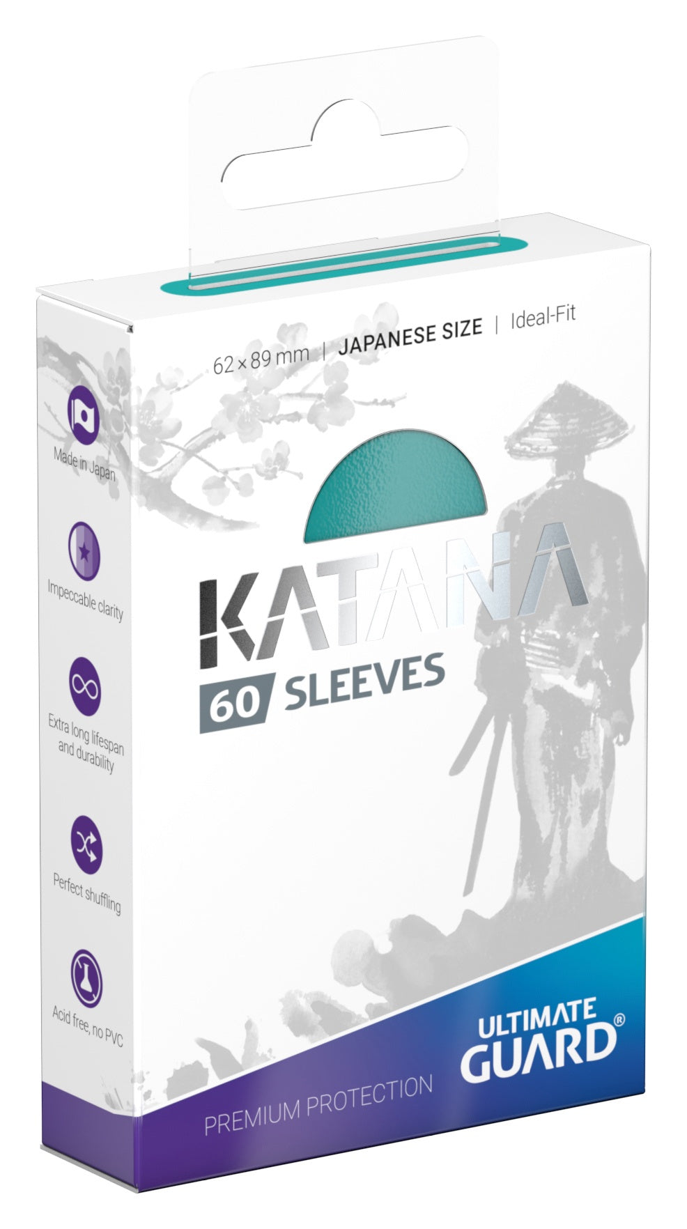 Card Sleeves: Katana Sleeves Japanese Size- Turquoise (60ct)-TCG-KATANA-Akibara Xpress