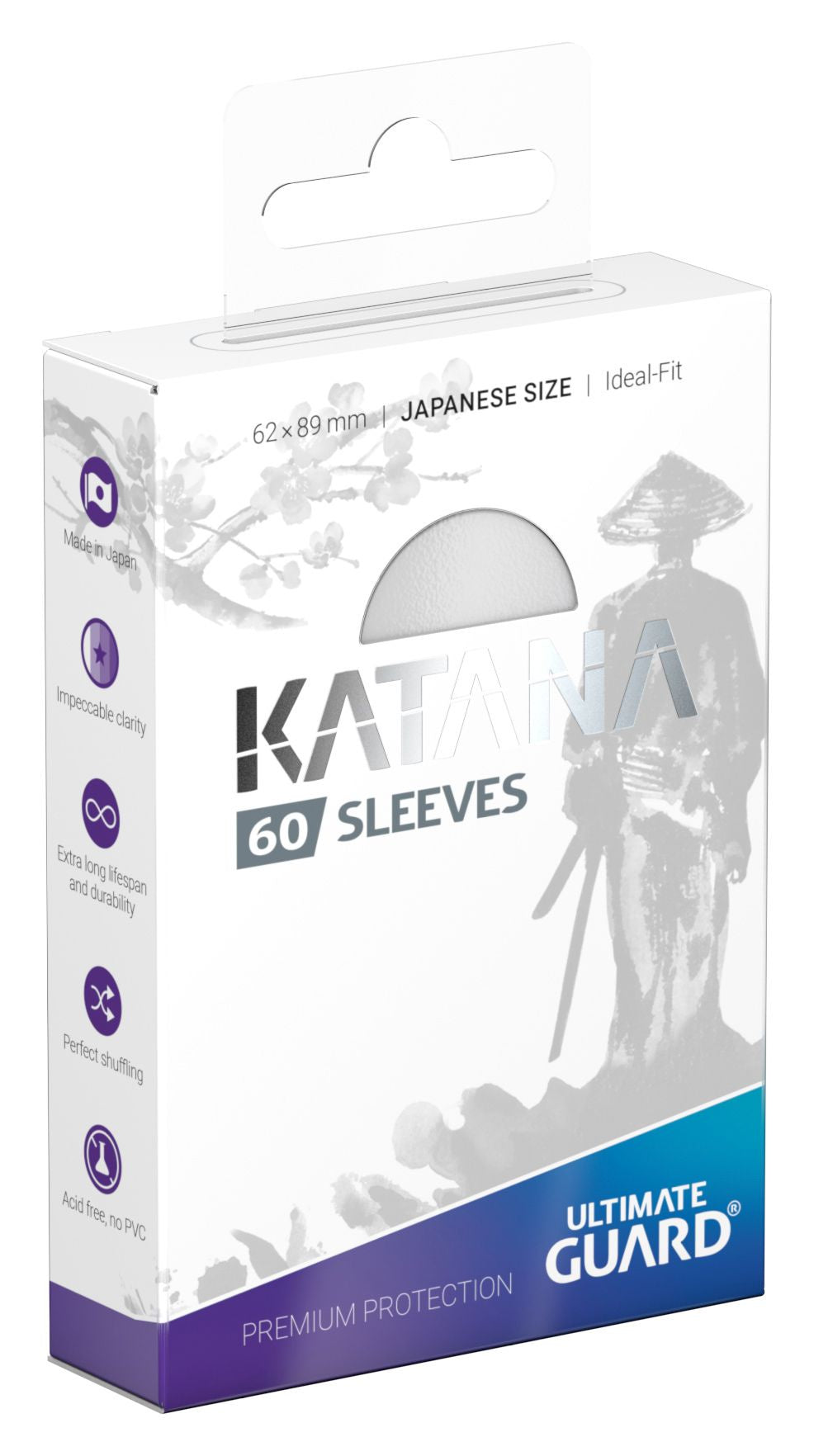 Card Sleeves: Katana Sleeves Japanese Size- White (60ct)-TCG-KATANA-Akibara Xpress