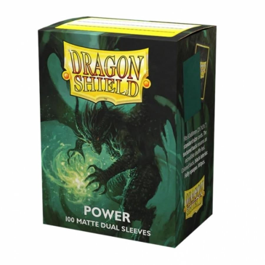 Dragon Shield Sleeves: Standard DUAL- Green/Power (100 ct.)-TCG-DRAGON SHIELD-Akibara Xpress