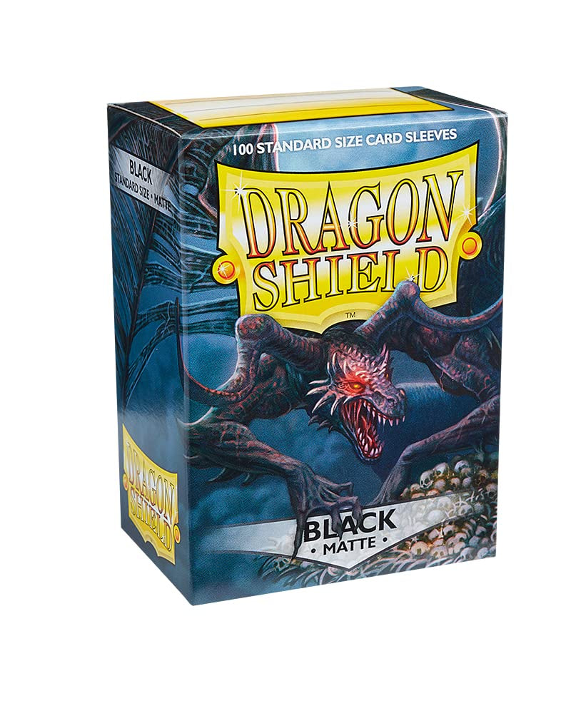 Dragon Shield Sleeves: Standard- Matte Black (100 ct.)-TCG-DRAGON SHIELD-Akibara Xpress