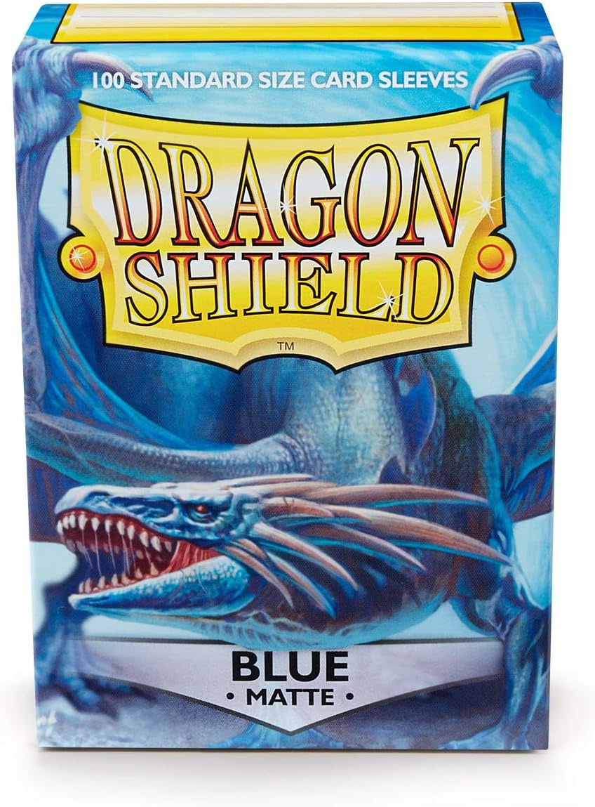 Dragon Shield Sleeves: Standard- Matte Blue (100 ct.)-TCG-DRAGON SHIELD-Akibara Xpress