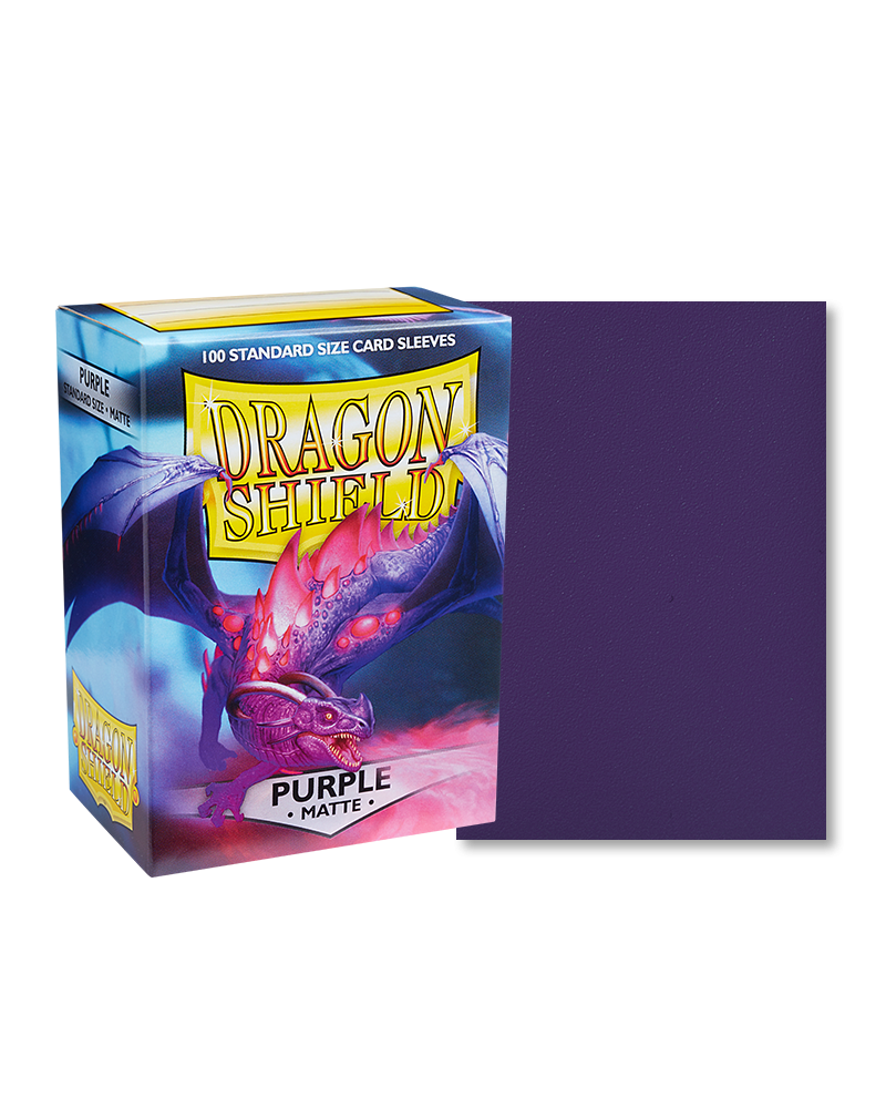 Dragon Shield Sleeves: Standard- Matte Purple (100 ct.)-TCG-DRAGON SHIELD-Akibara Xpress