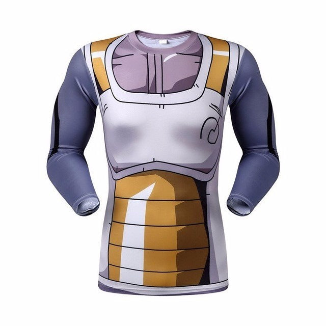 Playera Licra Vegeta Gris Manga Larga XXL