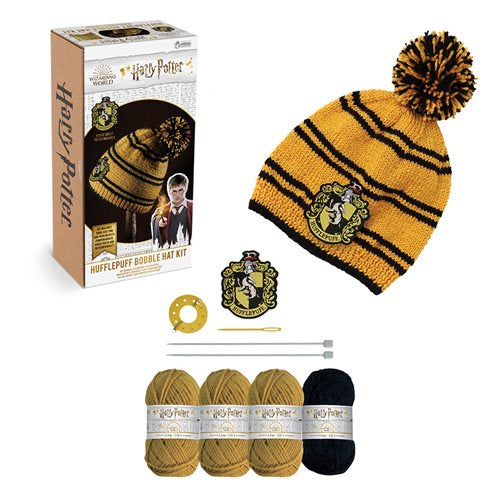Harry Potter Wizarding World Collection Hufflepuff Bobble Hat Knitting Kit-Gorras-Creative Toys-Akibara Xpress