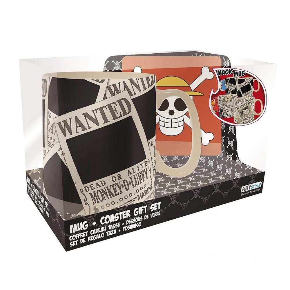 ONE PIECE - Pck Mug Heat Change 460ml + Coaster-Tazas-ABYSTYLE-Akibara Xpress