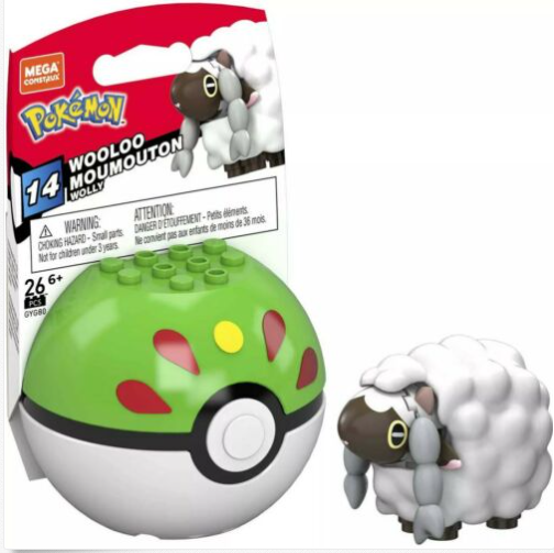 Pokemon Mega Construx Wooloo Moumouton-Figuras-MEGA CONSTRUX-Akibara Xpress