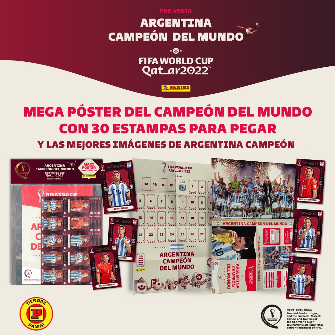 POSTER ARGENTINA CAMPEON DEL MUNDO QATAR 2022