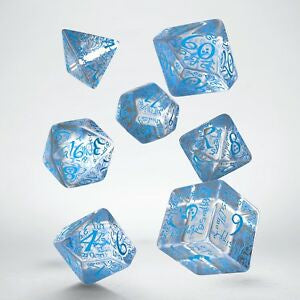 SET DE DADOS ELVISH TRANSPARENT/BLUE-TCG-Juegos de Mesa-Akibara Xpress