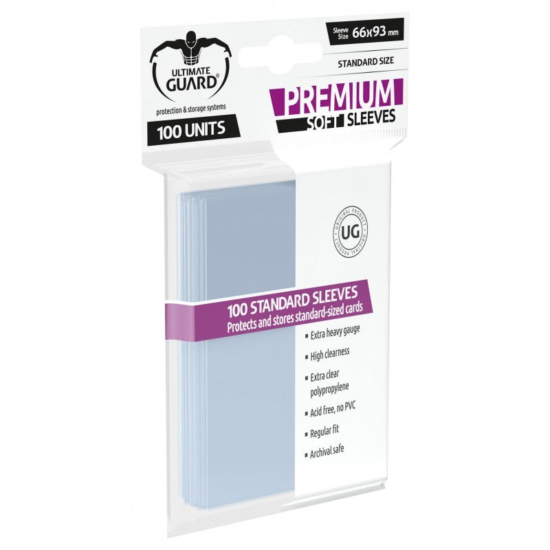 Ultimate Guard Premium Soft Sleeves Standard Size Transparent (100)-TCG-Juegos de Mesa-Akibara Xpress