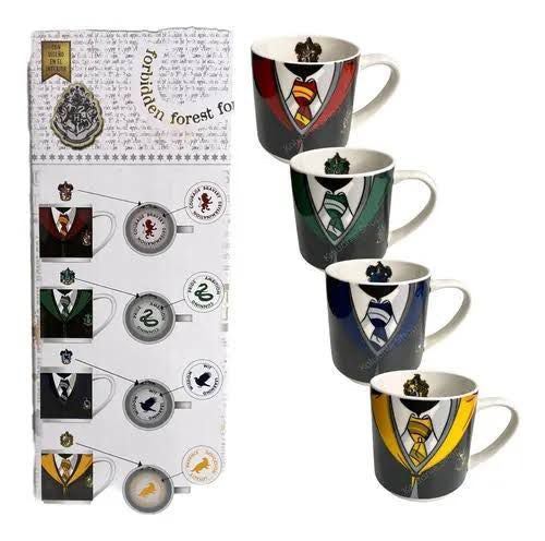 Zak Juego De 4 Tarros Apilables: Harry Potter - Uniformes Casas 330 ml-Tazas-RS21-Akibara Xpress