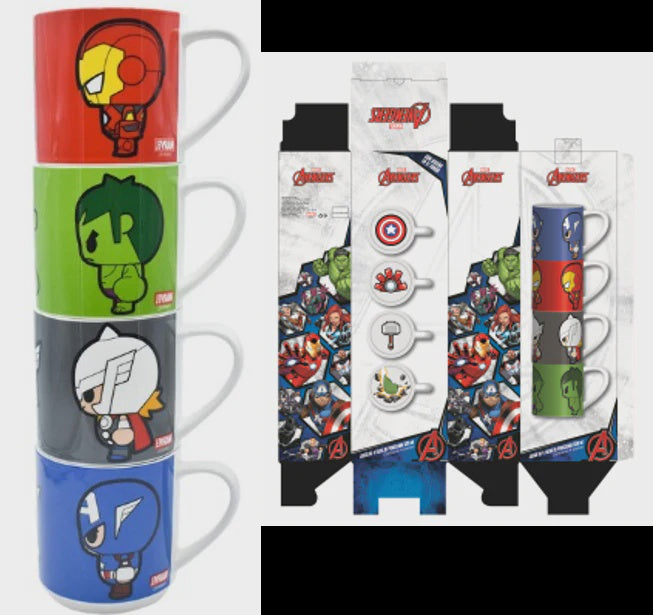 Zak Tarros De Porcelana: Marvel - Avengers Set de 4 de 330 ml Con Caja De Regalo-Tazas-RS21-Akibara Xpress