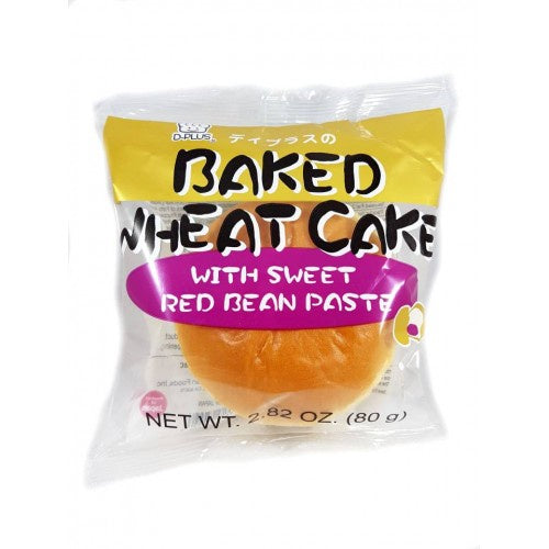 D PLUS Baked Wheat Cake Sweet Red Bean Paste 80g