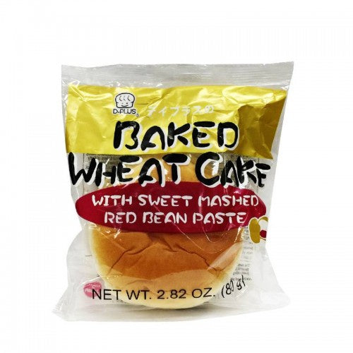 D PLUS Baked Wheat Cake Sweet Mashed Red Bean Paste 80g