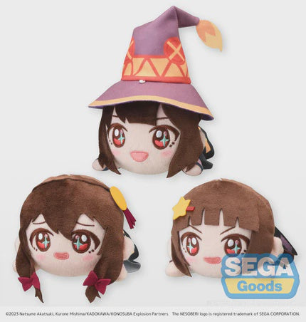 Sega Plushies Nesoberi Lay Down: Kono Suba An Explosion On This Wonderful World - Megumin, Yunyun Y Komekko Mini Peluche Sorpresa