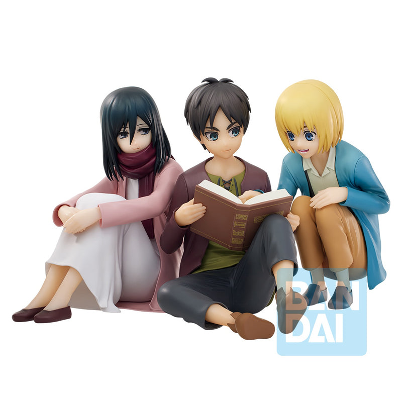 ICHIBANSHO FIGURE EREN JAEGER & MIKASA ACKERMANN & ARMIN ARLET (RUMBLING)