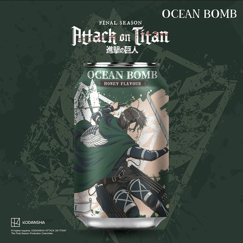 OCEAN BOMB Attack on Titan Honey Flavor Soda 330ml