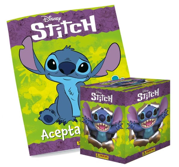 ALBUM + 1 CAJA CON 50 SOBRES DE ESTAMPAS STITCH 2024