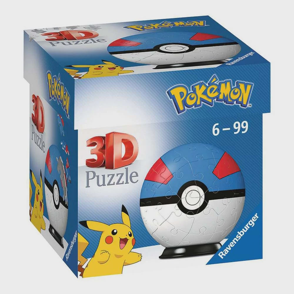 PUZZLE POKEMON SUPERBALL AZUL 3D 54PZ